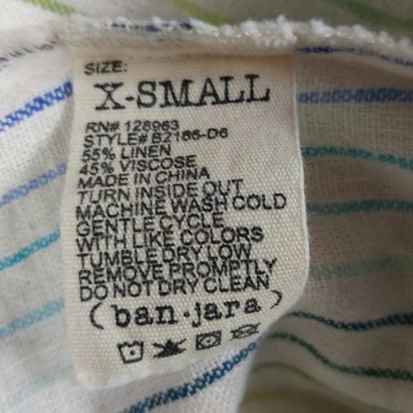 BAN JARA Stripe linen Blouse Top - Picture 9 of 9
